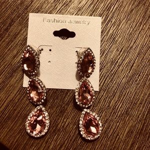 Pink diamond chandelier earrings